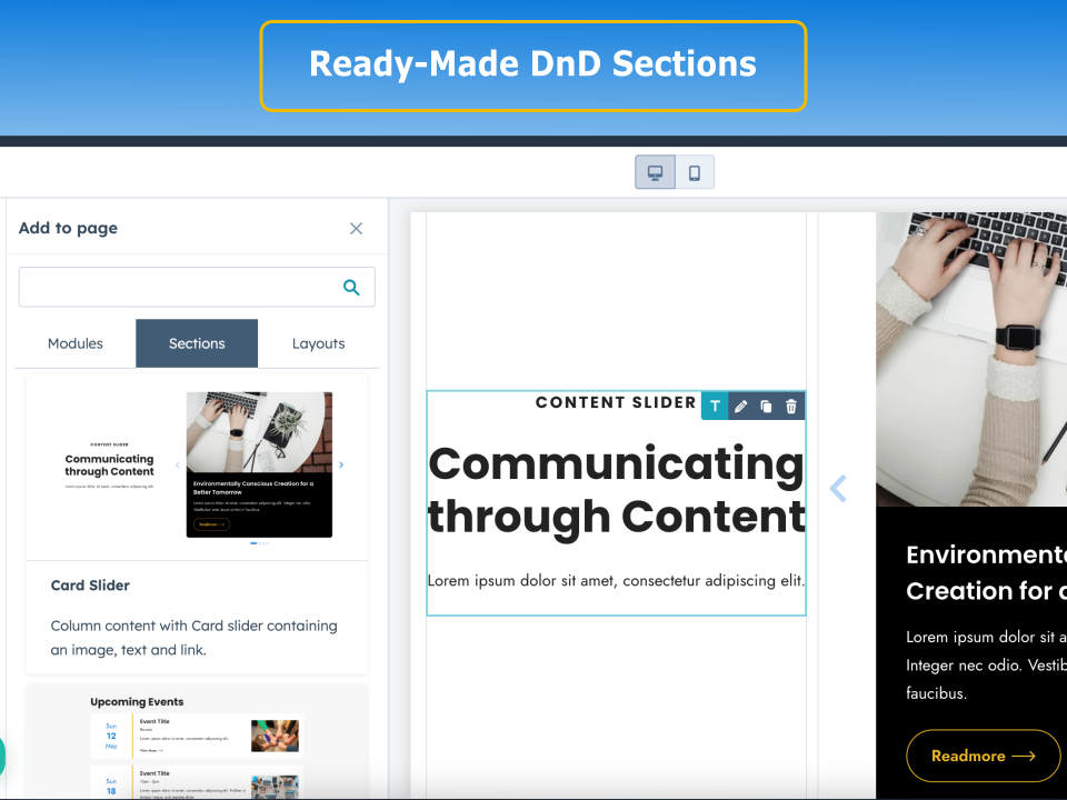 Ready-Made DnD Sections